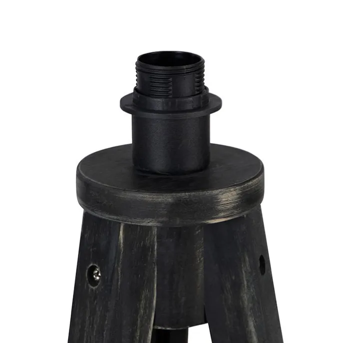 Landelijke vloerlamp tripod zwart - Tripod Classic