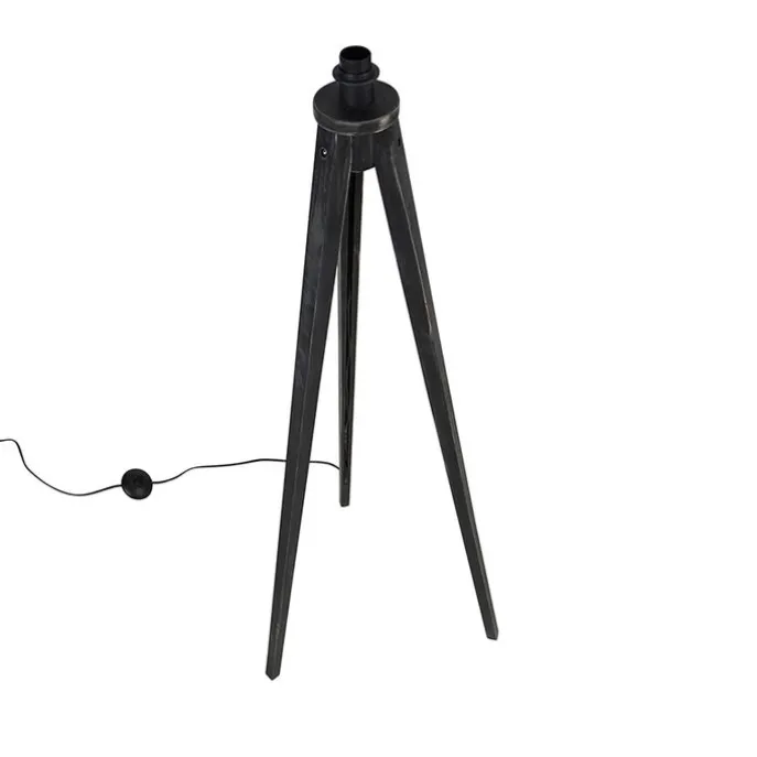 Landelijke vloerlamp tripod zwart - Tripod Classic