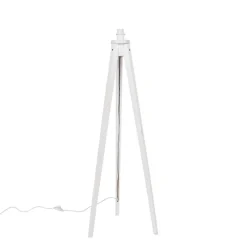 Landelijke vloerlamp tripod wit - Tripod Classic