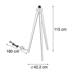 Landelijke vloerlamp tripod wit - Tripod Classic