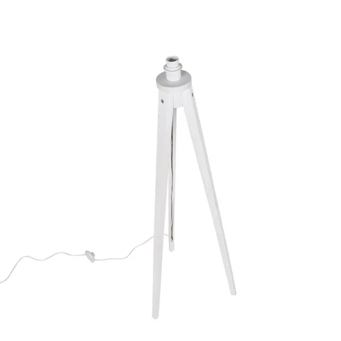 Landelijke vloerlamp tripod wit - Tripod Classic