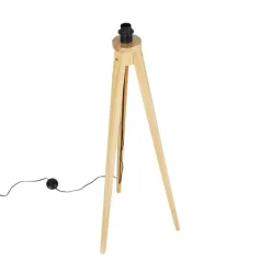 Landelijke vloerlamp tripod naturel - Tripod Classic