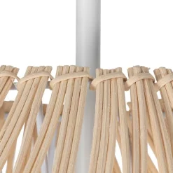 Landelijke vloerlamp wit met rotan - Sam