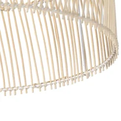 Landelijke vloerlamp wit met rotan - Sam