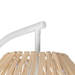 Landelijke vloerlamp wit met rotan - Sam