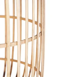 Landelijke vloerlamp zwart met rotan - Manila