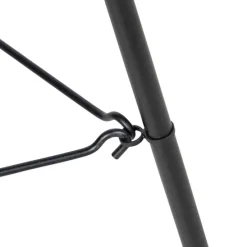 Landelijke vloerlamp zwart met rotan - Manila