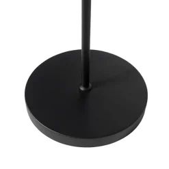 Landelijke vloerlamp zwart met hout 2-lichts met kap - Dami Frame