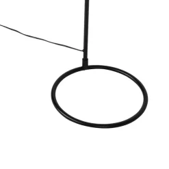 Landelijke vloerlamp zwart met rotan - Sam