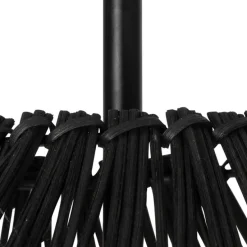 Landelijke vloerlamp zwart met rotan - Sam