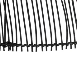 Landelijke vloerlamp zwart met rotan - Sam