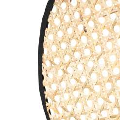 Landelijke vloerlamp zwart met rotan 35 cm - Kata