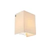 Landelijke wandlamp beige met stoffen kap - Vete