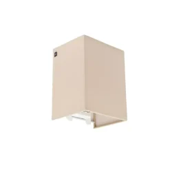 Landelijke wandlamp beige met stoffen kap - Vete