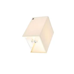 Landelijke wandlamp beige met stoffen kap - Vete