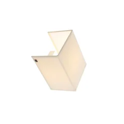 Landelijke wandlamp beige met stoffen kap - Vete