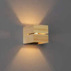 Landelijke wandlamp eiken hout 9,7 cm - Transfer Groove