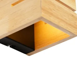 Landelijke wandlamp eiken hout 9,7 cm - Transfer Groove