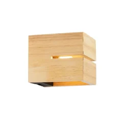 Landelijke wandlamp eiken hout 9,7 cm - Transfer Groove