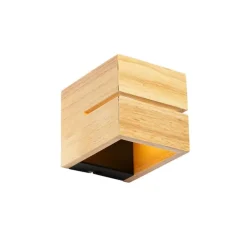 Landelijke wandlamp eiken hout 9,7 cm - Transfer Groove