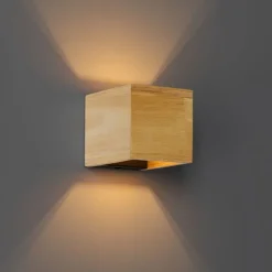 Landelijke wandlamp eiken hout - Transfer