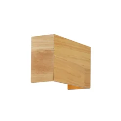 Landelijke wandlamp eiken hout 2-lichts - Otan