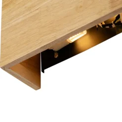 Landelijke wandlamp eiken hout 2-lichts - Otan
