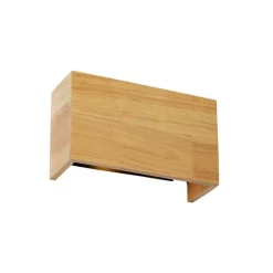 Landelijke wandlamp eiken hout 2-lichts - Otan
