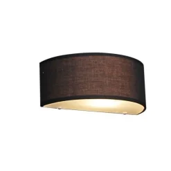 Landelijke wandlamp half rond zwart - Drum
