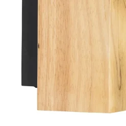 Landelijke wandlamp hout vierkant 2-lichts - Sandy