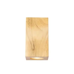 Landelijke wandlamp hout vierkant 2-lichts - Sandy