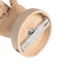 Landelijke wandlamp hout met zwart - Hand