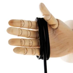 Landelijke wandlamp hout met zwart - Hand