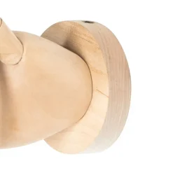 Landelijke wandlamp hout met zwart - Hand