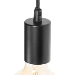 Landelijke wandlamp hout met zwart - Hand