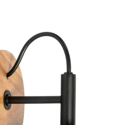 Landelijke wandlamp hout met grijs - Cupy