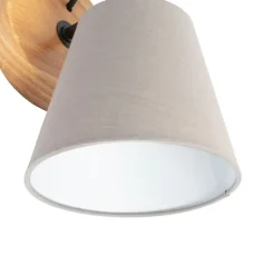 Landelijke wandlamp hout met grijs - Cupy