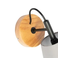 Landelijke wandlamp hout met grijs - Cupy