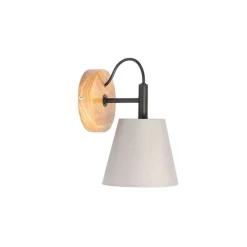 Landelijke wandlamp hout met grijs - Cupy