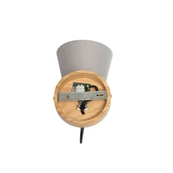 Landelijke wandlamp hout met grijs - Cupy