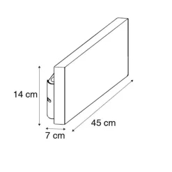 Landelijke wandlamp hout 45cm incl. LED 2-lichts - Ajdin