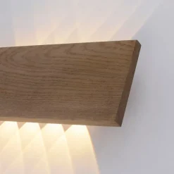 Landelijke wandlamp hout 45cm incl. LED 2-lichts - Ajdin