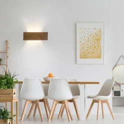 Landelijke wandlamp hout 45cm incl. LED 2-lichts - Ajdin