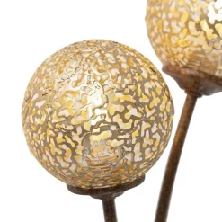 Landelijke wandlamp roestbruin met schakelaar 2-lichts - Kreta