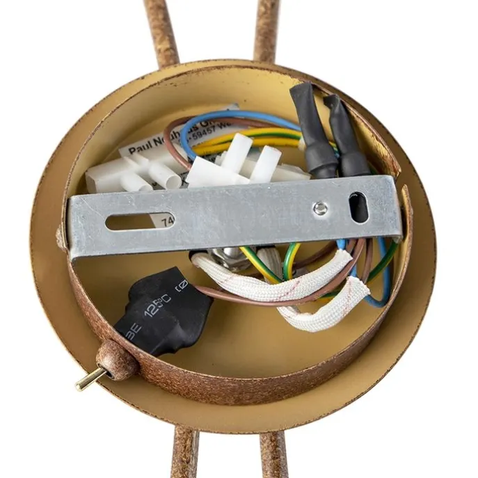 Landelijke wandlamp roestbruin met schakelaar 2-lichts - Kreta