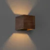Landelijke wandlamp walnoot hout - Transfer