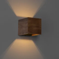 Landelijke wandlamp walnoot hout - Transfer