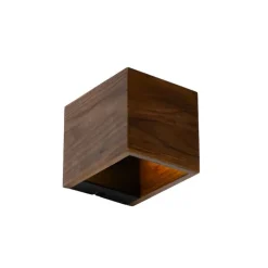 Landelijke wandlamp walnoot hout - Transfer