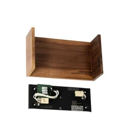 Landelijke wandlamp walnoot hout - Otan