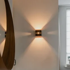 Landelijke wandlamp walnoot hout 9,7 - Transfer Groove